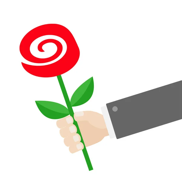 Επιχειρηματίας χέρι χαρτοφυλακίου αυξήθηκε λουλούδι — Διανυσματικό Αρχείο
