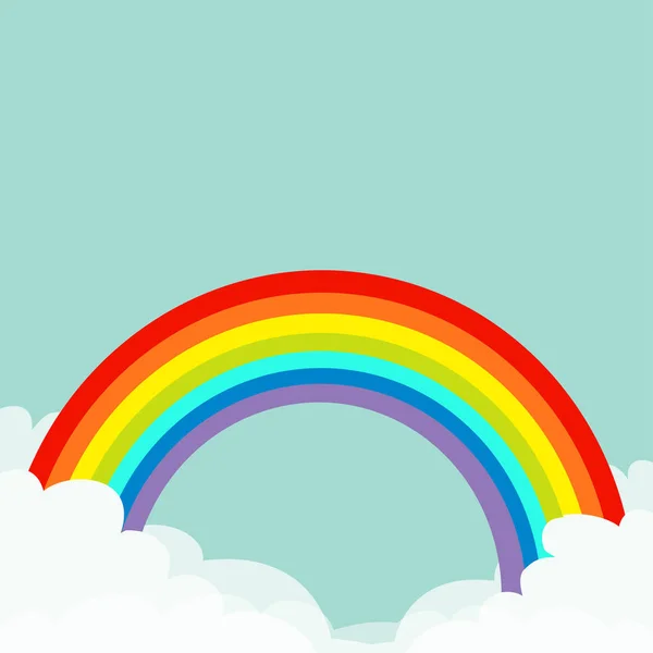 Rainbow in sky flat design — Stock Vector