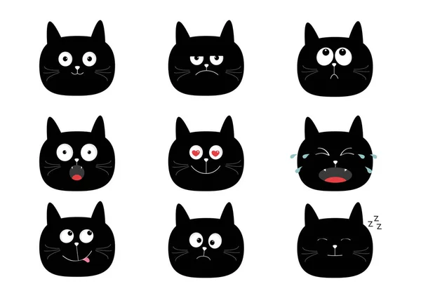 Lindo gato conjunto — Vector de stock