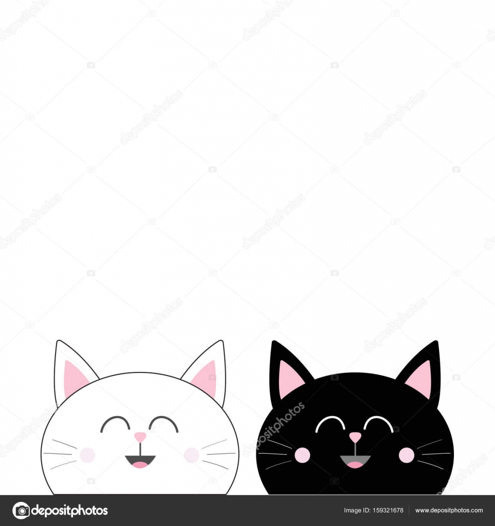 Cat icon. Funny pet black line symbol
