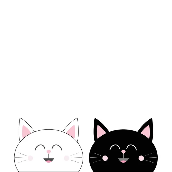 Black White Cats couple — Stock Vector