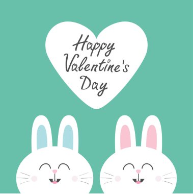 İki beyaz tavşan kafası