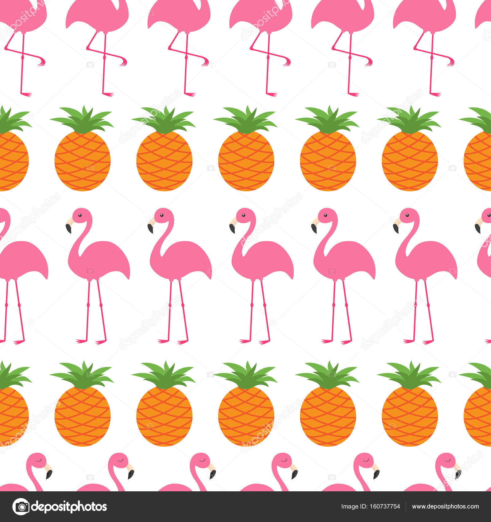 Pineapples and Pink flamingos Stock Vector Image by ©worldofvector