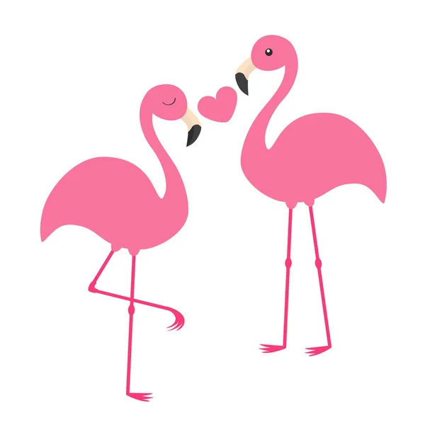 两个粉红色的火烈鸟 — 图库矢量图片