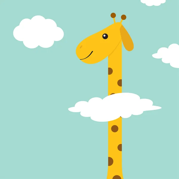 Ler giraff huvud i moln — Stock vektor