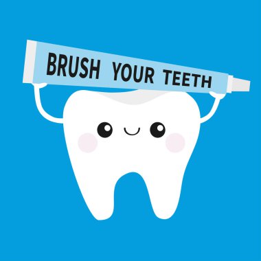 Beyaz diş macunu tüpü tutan