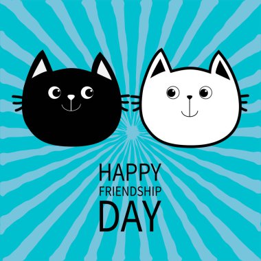 siyah ve beyaz kedi ile tebrik kartı