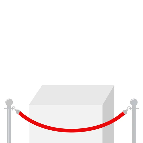 四角い舞台の表彰台とロープの障壁 — ストックベクタ