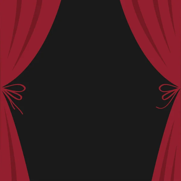 Cortina de teatro escenario de seda roja — Vector de stock