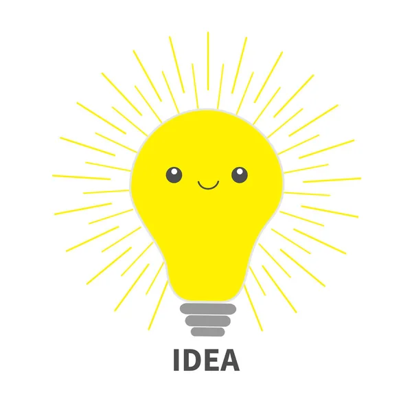 Idea bombilla con cara feliz — Vector de stock