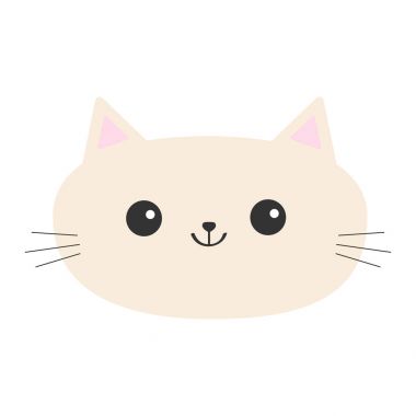Sevimli siyah kedi simgesi.