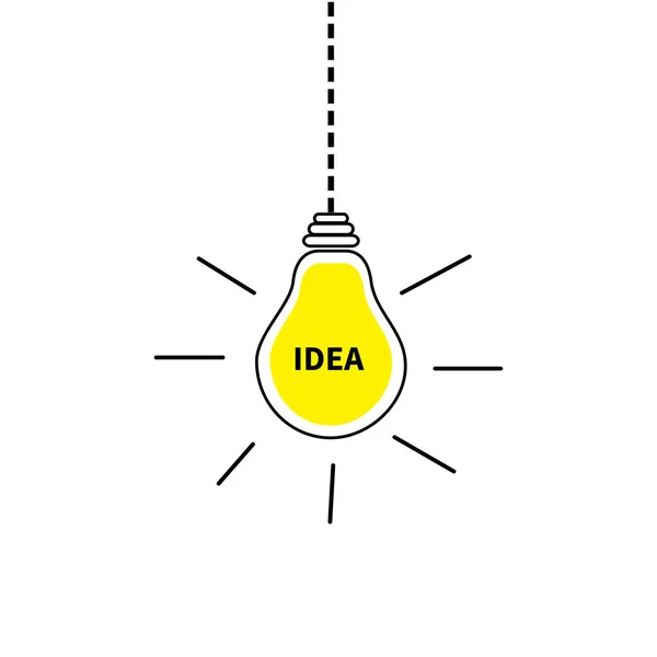 Idee-lampje met blij gezicht — Stockvector