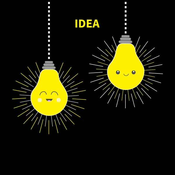Idea set di lampadine icona — Vettoriale Stock