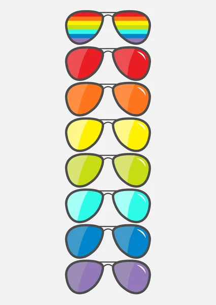 Set de gafas con lentes de arco iris . — Archivo Imágenes Vectoriales