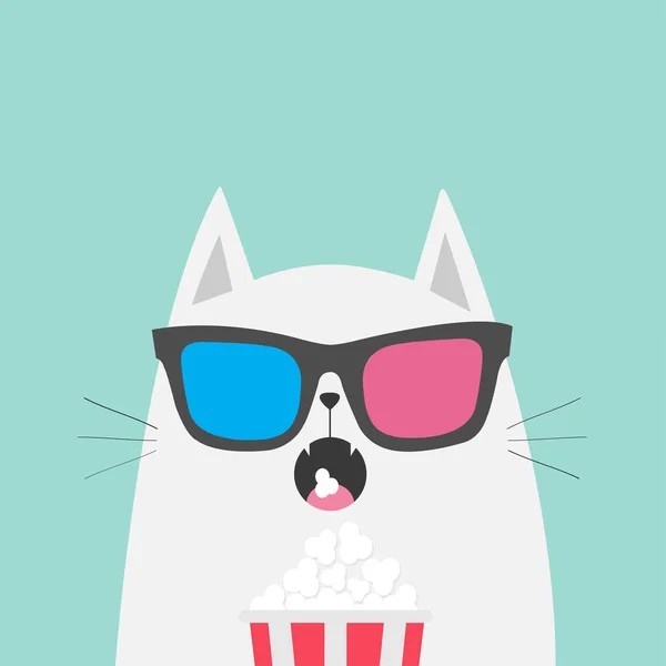 Gatto bianco con gli occhiali da sole — Vettoriale Stock