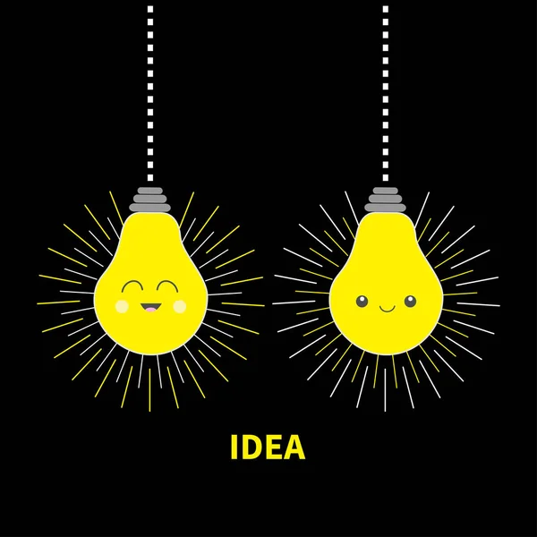 Idée ampoules ensemble icône — Image vectorielle