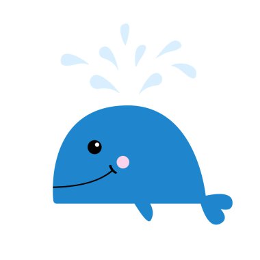 Mavi balinanın su çeşme ile