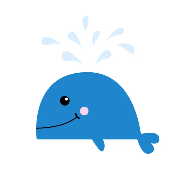 Modrá velryba s vodní fontánou — Stockový vektor
