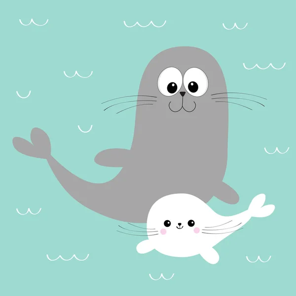 Lew morski. Harfa seal pup. — Wektor stockowy