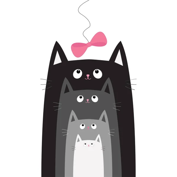 Cartoon katten in rij — Stockvector
