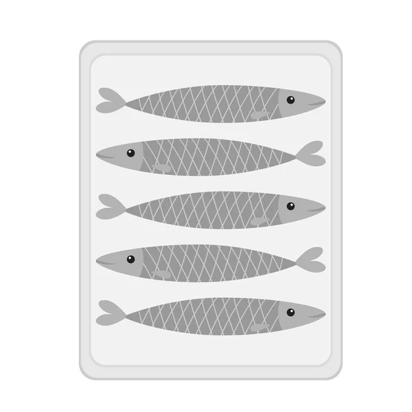 Sardin grå fisk — Stock vektor