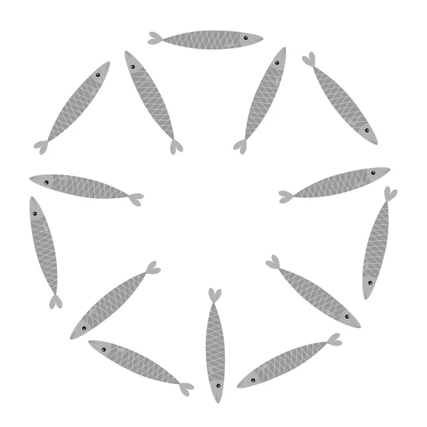 Sardin grå fisk — Stock vektor
