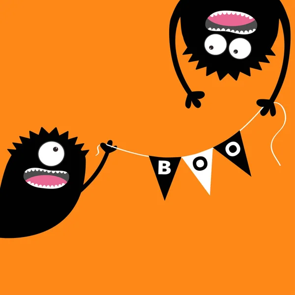 Joyeux Halloween carte avec texte boo — Image vectorielle