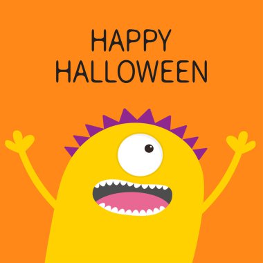 Mutlu Cadılar Bayramı kartı ile canavar