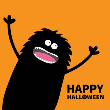 Mutlu Cadılar Bayramı kartı ile canavar