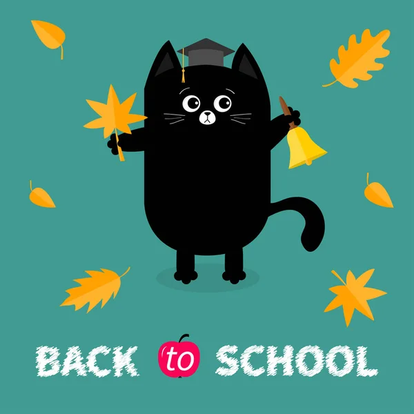 Back to school card with cat — Stock Vector