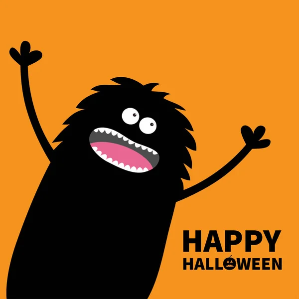 Happy Halloween card with monster — Stock Vector