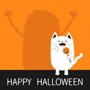 Mutlu Cadılar Bayramı kartı ile canavar