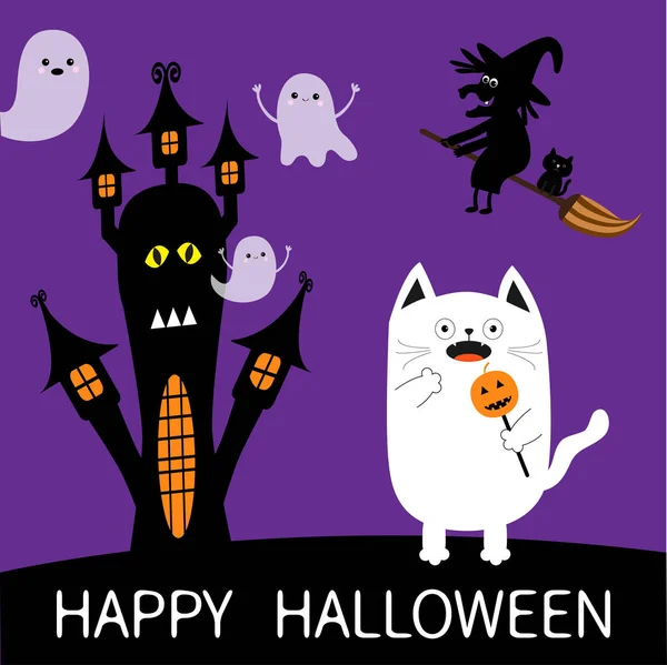 Glückliche Halloween-Kartenvorlage — Stockvektor
