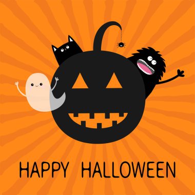 Mutlu Cadılar Bayramı kartı ile canavar