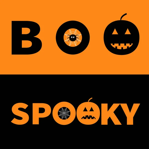 Joyeux Halloween carte avec texte boo — Image vectorielle