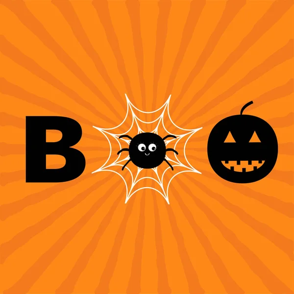 Joyeux Halloween carte avec texte boo — Image vectorielle