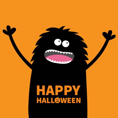 Mutlu Cadılar Bayramı kartı ile canavar