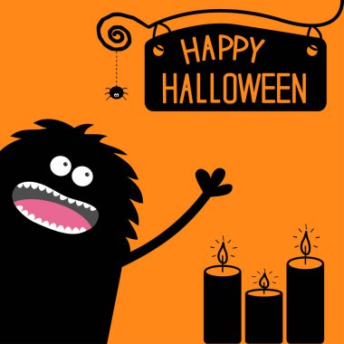 Mutlu Cadılar Bayramı kartı ile canavar