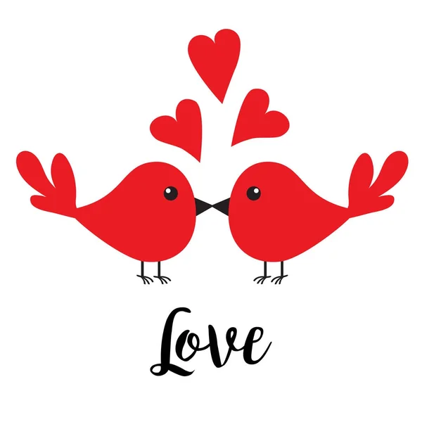 Due baciare uccello famiglia coppia — Vettoriale Stock