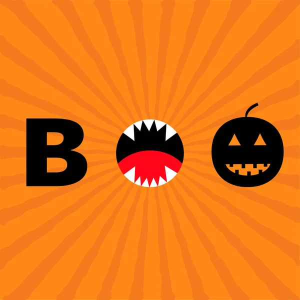 Šťastný Halloween kartu s boo text — Stockový vektor