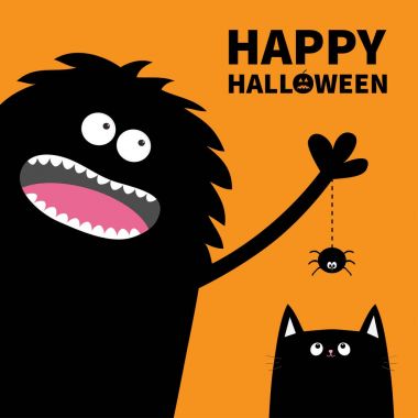 Mutlu Cadılar Bayramı kartı ile canavar