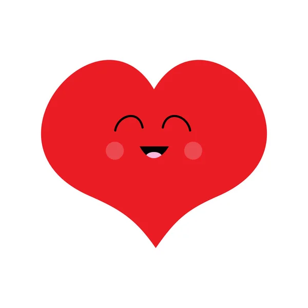 Modelo de cartão com coração vermelho cartoon —  Vetores de Stock