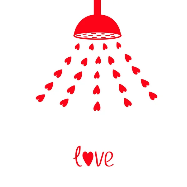 Douche rouge avec coeurs rouges d . — Image vectorielle