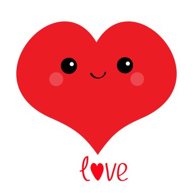 Karikatür kırmızı kalpli kartı şablonu