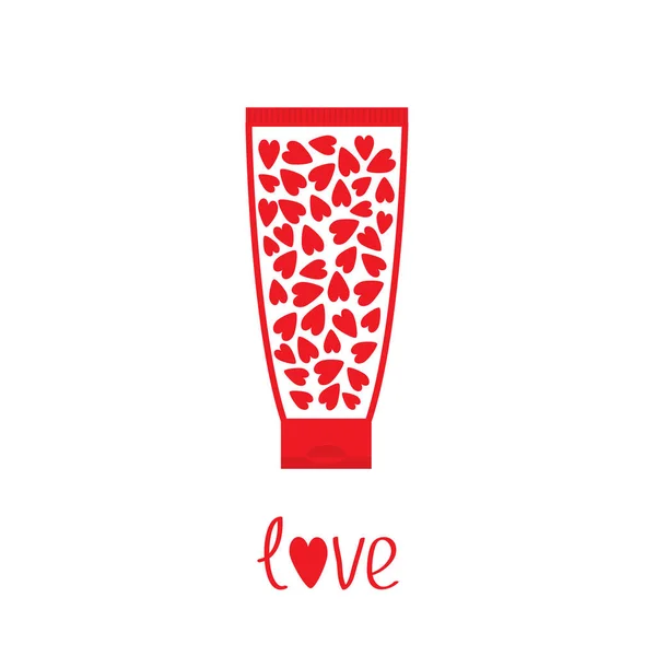 赤いハートの愛カード — ストックベクタ