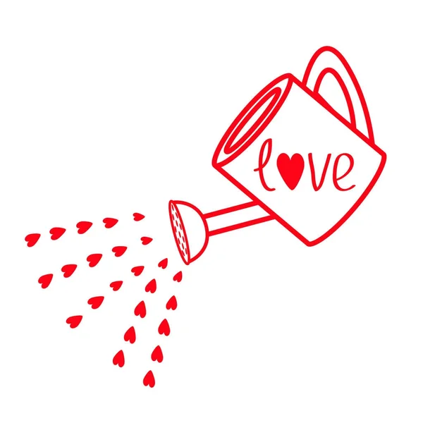 Carte d'amour avec coeurs rouges — Image vectorielle