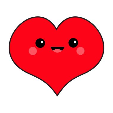 Karikatür kırmızı kalpli kartı şablonu