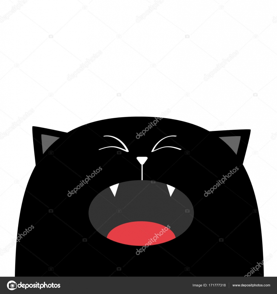 Visage De Chat Noir Pleurant Image Vectorielle Worldofvector C