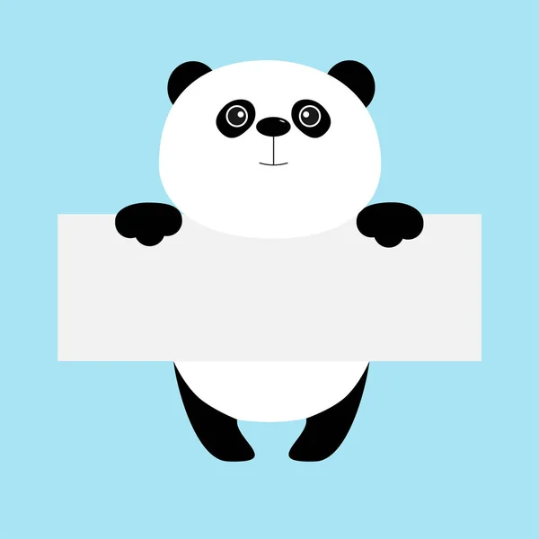 Oso panda colgado en un tablero de papel — Vector de stock
