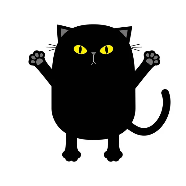 Чорний кіт жовті очі — стоковий вектор